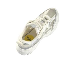 Trainingsschuh BUFFALO "Buffalo Damen Buffalo Cld Run Jog Vegan Nappa/Mesh", Damen, Gr. 41, weiß (weiß, transparent), Kunstfaser, unifarben, Schuhe (92243340-41) weiß, transparent