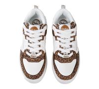 Trainingsschuh BUFFALO "Buffalo Rse V2 - Vegansuede/ Nappa", Damen, Gr. 38, weiß, braun leo, Kunstfaser, unifarben, Schuhe (45749745-38) weiß, braun leo