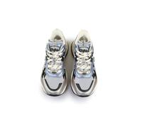 Trainingsschuh BUFFALO "Buffalo Triplet Hollow - Vegan Nappa/Mesh", Damen, Gr. 40, blau, silber, Polyurethan, unifarben, Schuhe (85416042-40) blau, silber