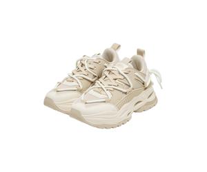 Trainingsschuh BUFFALO "Buffalo TRIPLET LACE -", Damen, Gr. 37, beige, cream, Leder, unifarben, Schuhe (48696223-37) beige, cream