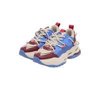 Trainingsschuh BUFFALO "Buffalo TRIPLET LACE - VEGAN", Damen, Gr. 38, bunt (cream, rot, blau), Leder, Schuhe (77138851-38) cream, rot, blau