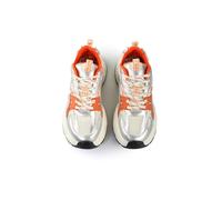 Sneaker BUFFALO "Buffalo Sneaker Lederimitat/Mesh", Damen, Gr. 40, orange (beige, orange), Lederimitat, Textil, casual, Schuhe (21619212-40) beige, orange