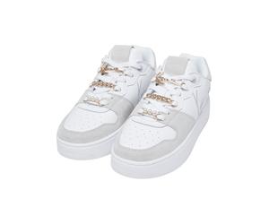 Trainingsschuh KARL KANI "Karl Kani Kids 89 UP LOGO PRM Schuhe", Damen, Gr. 38, weiß, grau, Leder, Schuhe (56554117-38) weiß, grau