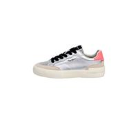 Trainingsschuh PEPE JEANS "trainers MILAN GLAM W", Damen, Gr. 37, silber (silber grau), 70% Action Leather, 20% Cow Suede, 10% Polyurethan, Schuhe (53813114-37) silber grau