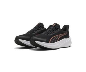 Trainingsschuh PUMA "Dasher Lite SLIPTECH™ Laufschuhe Erwachsene", Damen, Gr. 36, schwarz (schwarz rose gold weiß metallic), Obermaterial: Textil, Synthetik. Futter: Textil. Innensohle: Textil. Laufso