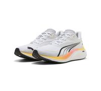 Trainingsschuh PUMA "Electrify NITRO™ 4 Laufschuhe Herren", Damen, Gr. 44,5, weiß poison pink sun stream orange, Obermaterial: Textil, Synthetik, Texile; Futter: Textil; Innensohle: Textil; Laufsohle: