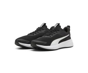 Trainingsschuh PUMA "Flyer Lite 4 Laufschuhe Erwachsene", Damen, Gr. 47, schwarz-weiß (schwarz, weiß), Obermaterial: Synthetik, Textil. Futter: Textil. Innensohle: Textil. Laufsohle: Gummi, Synthetik,