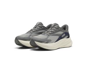 Trainingsschuh PUMA "MaxStride Lite Laufschuhe Erwachsene", Damen, Gr. 44,5, grau (warm weiß navy cool schwarz gray echo blau), Obermaterial: Synthetik, Textil. Futter: Textil. Innensohle: Textil. Lau