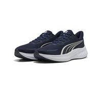 Trainingsschuh PUMA "Pounce Lite 2 Laufschuhe Erwachsene", Damen, Gr. 42.5, blau (navy vapor gray blau), Obermaterial: Synthetik, Textil. Futter: Textil. Innensohle: Textil. Laufsohle: Gummi, Schuhe (