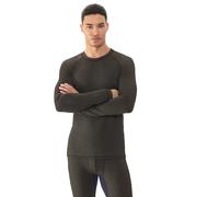 Trainingsshirt MEY "PRFRMNC+", Herren, Gr. M, braun (olive beech), Obermaterial: 48% Schurwolle, 48% Polyester, 4% Elasthan, körpernah hüftbedeckend, Rundhals, Shirts, Langarm, schnelltrocknend, Rundh