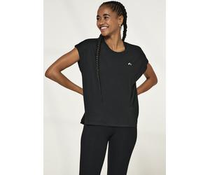Trainingsshirt ONLY PLAY "ONPAUBREE ON SS BAT LOOSE TEE NOOS", Damen, Gr. M, schwarz, Jersey, Obermaterial: 88% Polyester, 12% Elasthan, unifarben, relaxed fit normal, Rundhals, Shirts, in Jersey-Qual