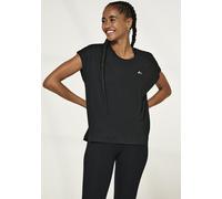 Trainingsshirt ONLY PLAY "ONPAUBREE ON SS BAT LOOSE TEE NOOS", Damen, Gr. XS, schwarz, Jersey, Obermaterial: 88% Polyester, 12% Elasthan, unifarben, relaxed fit normal, Rundhals, Shirts, in Jersey-Qua