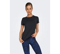 Trainingsshirt ONLY PLAY "ONPBREE LIFE ON SS REG TEE NOOS", Damen, Gr. M, schwarz, Single Jersey, Obermaterial: 88% Polyester, 12% Elasthan, unifarben, regular fit normal, Rundhals, Shirts Trainingssh