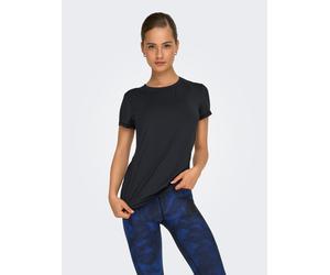 Trainingsshirt ONLY PLAY "ONPBREE LIFE ON SS REG TEE NOOS", Damen, Gr. XS, schwarz, Single Jersey, Obermaterial: 88% Polyester, 12% Elasthan, unifarben, regular fit normal, Rundhals, Shirts (74741819-