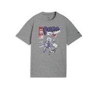 Trainingsshirt PUMA "Flagrant Foul Relaxed Basketball Player T-Shirt Jungen", Kinder, Gr. 176, medium gray heather, Obermaterial: 100% Baumwolle. Rippe: 71% Baumwolle, 29% Polyester, bedruckt, relaxed