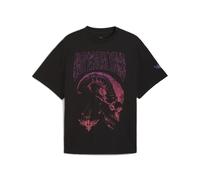 Trainingsshirt PUMA "LaMelo World Tour-nament T-Shirt I Herren", Damen, Gr. XL, schwarz, Obermaterial: 100% Baumwolle; Rippe: 29% Polyester, 71% Baumwolle, mehrfarbig, oversize, Rundhals, Shirts (4718