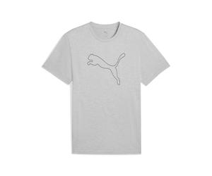 Trainingsshirt PUMA "M TAD ESSENTIAL HEATHER CAT TEE (CF LARGE CAT)", Jungen, Gr. S, grau (light gray heather), Jersey, Obermaterial: 100% Polyester, regular fit normal, Rundhals, Shirts, mit Rundhals