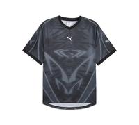 Trainingsshirt PUMA "PUMATECH Allover-Print Relaxed Fußballtrikot Erwachsene", Damen, Gr. S, schwarz (schwarz aop), Obermaterial: 100% Polyester, relaxed fit, Rundhals, Shirts (26602943-S) schwarz aop