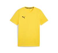 Trainingsshirt PUMA "TEAMGOAL CASUALS TEE", Herren, Gr. S, faster gelb, puma schwarz, Jersey, Obermaterial: 100% Baumwolle, unifarben, regular fit normal, Rundhals, Shirts, gerader Abschluss, Kurzarm,