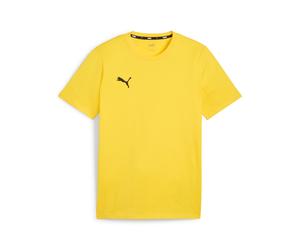 Trainingsshirt PUMA "TEAMGOAL CASUALS TEE", Herren, Gr. XL, faster gelb, puma schwarz, Jersey, Obermaterial: 100% Baumwolle, unifarben, regular fit normal, Rundhals, Shirts, gerader Abschluss, Kurzarm