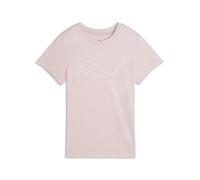 Trainingsshirt PUMA "W TAD ESSENTIAL HEATHER LOGO TEE", Damen, Gr. M, rosa (misty pink heather), Jersey, Obermaterial: 100% Polyester, regular fit normal, Rundhals, Shirts, Kurzarm, sportliches T-Shir