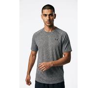 Trainingsshirt UNDER ARMOUR "UA TECH 2.0 SS TEE", Herren, Gr. M, schwarz (schwarz, meliert), Jersey, Obermaterial: 100% Polyester, normal, Rundhals, Raglanärmel abgesteppt, Shirts, Kurzarm-Design, mit