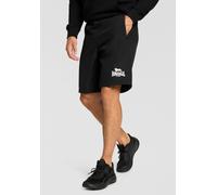 Trainingsshorts LONSDALE "BROXFIELD", Herren, Gr. M, N-Gr, schwarz (schwarz, grau), Obermaterial: 100% Polyester, Hosen, mit seitlichen Reißverschlusstaschen, aus leichtem Polyestergewebe (66041157-M)