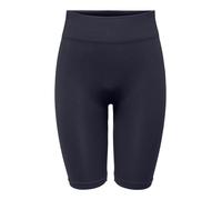 Trainingsshorts ONLY PLAY "ONPJAIA LIFE HW RIB CIR LONG SHORTS", Damen, Gr. S, N-Gr, blau (night sky), Rippware, Obermaterial: 75% Nylon, 15% Polyamid, 10% Elasthan, unifarben, slim fit knielang, Hose