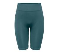 Trainingsshorts ONLY PLAY "ONPJAIA LIFE HW RIB CIR LONG SHORTS", Damen, Gr. XS, N-Gr, mediterranea, Rippware, Obermaterial: 75% Nylon, 15% Polyamid, 10% Elasthan, unifarben, slim fit knielang, Hosen,