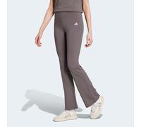 Trainingstights ADIDAS SPORTSWEAR "ESSENTIALS SMALL LOGO FLARED LEGGINGS", Damen, Gr. S, N-Gr, weiß (grau strata, weiß, normal, gr.), Obermaterial: 90% Baumwolle, 10% Elasthan, Hosen, Hoher Bund, ausg