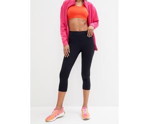 Trainingstights BONPRIX "Shaping Sport-Leggings mit Tasche, 3/4-Länge?", Damen, Gr. 48/50 (XL), N-Gr, schwarz, Obermaterial: 85% Polyester, 15% Elasthan, skinny fit, Hosen, aus schnelltrocknendem Supe