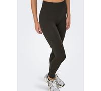 Trainingstights ONLY PLAY "ONPJAIA LIFE HW LOUNGE", Damen, Gr. S, N-Gr, braun (chocolate torte), Rippware, Obermaterial: 75% Nylon, 15% Polyamid, 10% Elasthan, unifarben, bequem knöchellang, Hosen, in