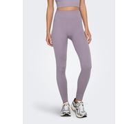 Trainingstights ONLY PLAY "ONPJAIA LIFE HW LOUNGE", Damen, Gr. S, N-Gr, grau (gray ridge), Rippware, Obermaterial: 75% Nylon, 15% Polyamid, 10% Elasthan, unifarben, bequem knöchellang, Hosen, in gerip