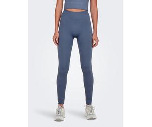 Trainingstights ONLY PLAY "ONPJAIA LIFE HW LOUNGE", Damen, Gr. XS, N-Gr, blau (vintage indigo), Rippware, Obermaterial: 75% Nylon, 15% Polyamid, 10% Elasthan, Strukturmuster, unifarben, bequem knöchel