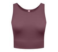 Trainingstop ONLY PLAY "ONPJAIA LIFE", Damen, Gr. M, rose braun, Jersey, Obermaterial: 75% Nylon, 15% Polyamid, 10% Elasthan, unifarben, slim fit kurz, Rundhals, Tops Trainingstop, Cropped Fit, in fei