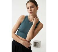 Trainingstop ONLY PLAY "ONPJAIA LIFE", Damen, Gr. S, mediterranea, Jersey, Obermaterial: 75% Nylon, 15% Polyamid, 10% Elasthan, unifarben, slim fit kurz, Rundhals, Tops, Cropped Fit, in feiner Rippstr