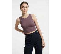 Trainingstop ONLY PLAY "ONPJAIA LIFE", Damen, Gr. S, lila (rose braun), Jersey, Obermaterial: 75% Nylon, 15% Polyamid, 10% Elasthan, unifarben, slim fit kurz, Rundhals, Tops, Cropped Fit, in feiner Ri