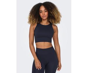 Trainingstop ONLY PLAY "ONPJAIA LIFE", Damen, Gr. XS, blau (night sky), Jersey, Obermaterial: 75% Nylon, 15% Polyamid, 10% Elasthan, unifarben, slim fit kurz, Rundhals, Tops, Cropped Fit, in feiner Ri