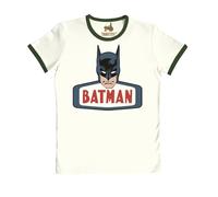 TRAKTOR® Batman I Gesicht | T-Shirt Print | Damen & Herren | kurzärmlig | Weiss-grün | Lizenziertes Originaldesign | Größe XL