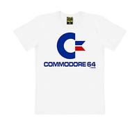 TRAKTOR® Commodore I C64 I Logo | T-Shirt Print | Damen & Herren | kurzärmlig | Weiss | Lizenziertes Originaldesign | Größe S