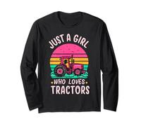Traktor Lover Vintage Just A Girl Who Loves Tractors Geschenke Langarmshirt
