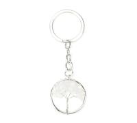 Tranbath Schlüsselanhänger Damen mit Lebensbaum Anhänger, Chakra Steine und natürlicher Edelstein, Baum des Lebens Schlüsselanhänger, Kristall Heilung, Yoga Zubehör, Geschenk für Frauen