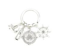 Tranbath Segelboot Schlüsselanhänger Maritim, Metall Material, Anhänger für Segelfans, Nautischer Schlüsselanhänger Anker, Geschenk für Segler