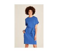 tranquillo Bio-Damen-Mini-Kleid aus Ajour-Jersey mit Taschen, dazzling blue, Gr. L