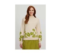 tranquillo Bio-Damen-Pullover mit dezentem Rollkragen, sand flowers, Gr. M