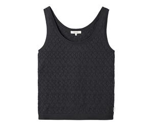 tranquillo Bio-Damen-Strick-Top mit Ajour-Spitze, black, Gr. S