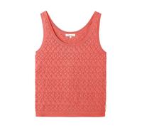 tranquillo Bio-Damen-Strick-Top mit Ajour-Spitze, coral, Gr. L