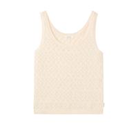 tranquillo Bio-Damen-Strick-Top mit Ajour-Spitze, soft white, Gr. L