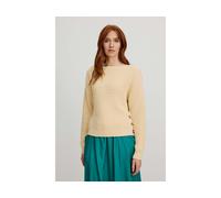 tranquillo Bio-Damen-Strickpullover mit U-Boot-Ausschnitt, vanilla, Gr. S
