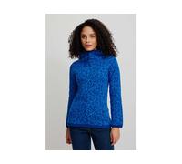 tranquillo Bio-Damen-Strickpullover mit verstellbarem Rollkragen, blue paisley, Gr. M